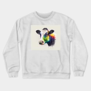 Cow Watercolour Painting Crewneck Sweatshirt